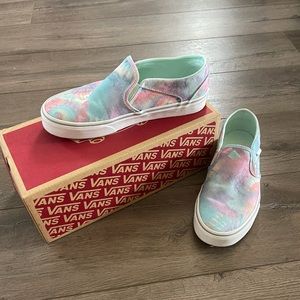 Vans slip on tie dye shoes size 7